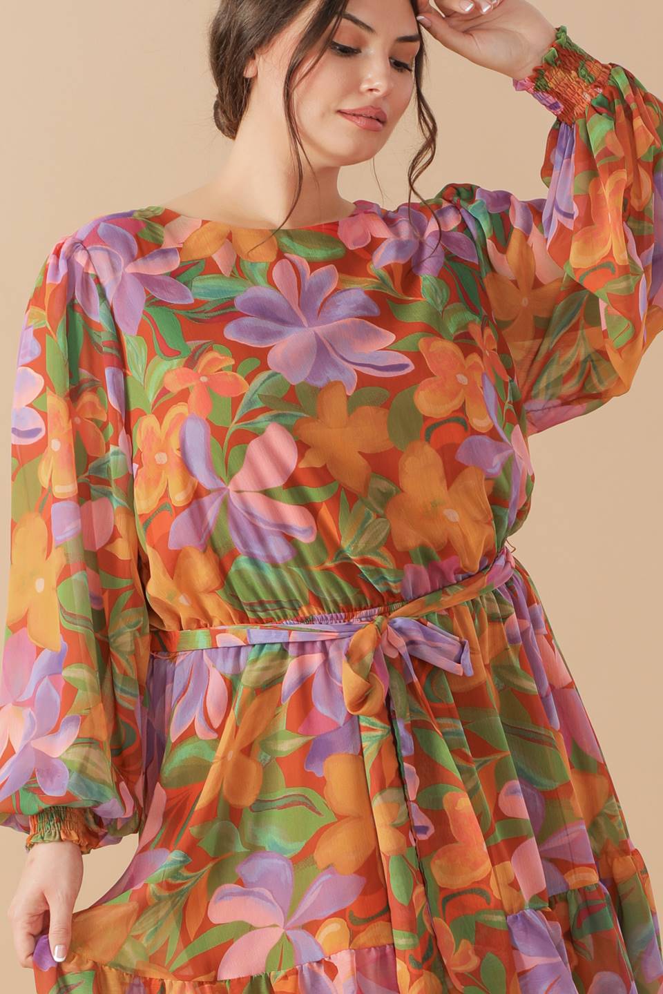 MUTED GARDEN WOVEN MINI DRESS Flying Tomato